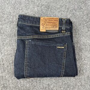 Volcom Vorta Jeans Mens 34 (35x30 ACTUAL) Slim Straight Blue Denim Dark Wash
